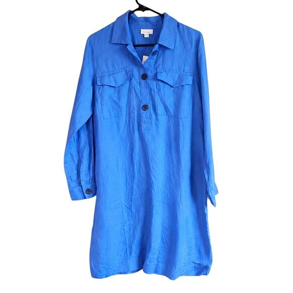 J. Jill Dresses & Skirts - J. Jill Love linen blue shirt dress nwt size small